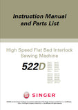 SINGER 522D SEWING MACHINE INSTRUCTION MANUAL AND PARTS LIST 84 PAGES ENGLISH