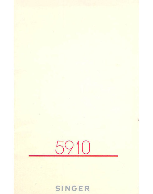 SINGER 5910 SEWING MACHINE OWNERS MANUAL 36 PAGES ENGLISH