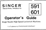 SINGER 591 601 SEWING MACHINE OPERATORS GUIDE 9 PAGES ENGLISH
