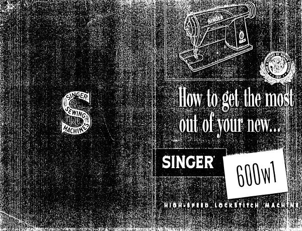 SINGER 600W1 SEWING MACHINE INSTRUCTION BOOK 14 PAGES ENGLISH