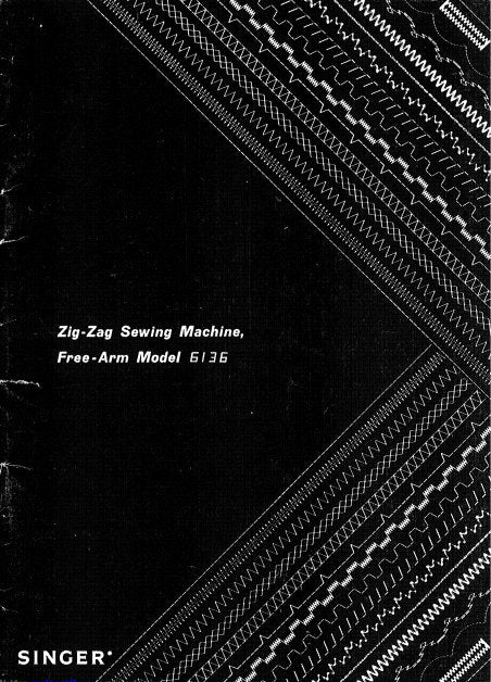 SINGER 6136 SEWING MACHINE INSTRUCTION BOOK 44 PAGES ENGLISH