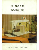 SINGER 650 670 SEWING MACHINE OWNERS MANUAL 92 PAGES ENGLISH