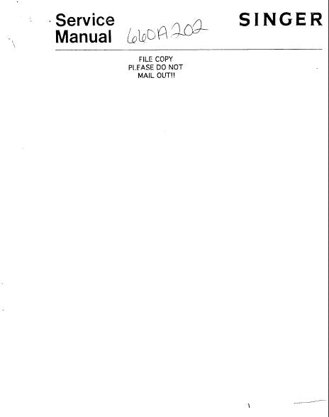 SINGER 660A202 SEWING MACHINE SERVICE MANUAL 50 ENGLISH