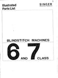SINGER 6 AND 7 CLASS SEWING MACHINE ILLUSTRATED PARTS LIST 20 PAGES ENGLISH