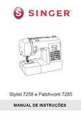 SINGER 7258 e STYLIST 7285 PATCHWORK MAQUINA DE COSTURA MANUAL DE INSTRUCOES 52 PAGINA PORTUGUESE