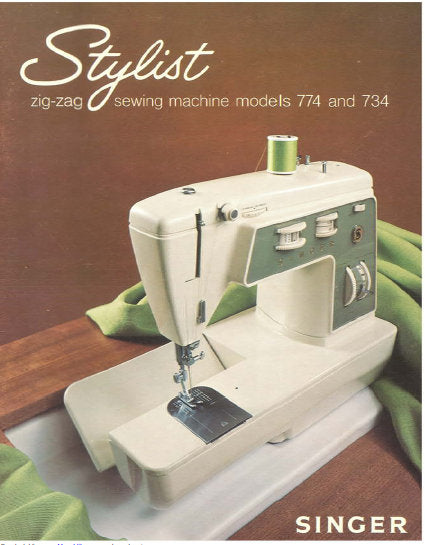 SINGER 734 774 STYLIST SEWING MACHINE INSTRUCTION BOOK 66 PAGES ENGLISH