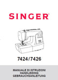 SINGER 7424 7426 NAHMASCHINE/NAAIMACHINE/MACCHINA DA CUCIRE GEBRAUCHSANLEITUNG/HANDLEIDING/MANUALE DI ISTRUZIONI 90 SEITE DEUT NL ITAL