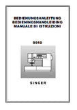 SINGER 9910 NAHMASCHINE/NAAIMACHINE/MACCHINA DA CUCIRE BEDIENUNGSANLEITUNG/BEDIENINGSHANDLEIDING/MANUALE DI STRUZIONI 91 SEITE/PAGINE DEUT NL IT