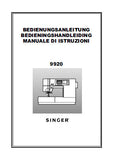 SINGER 9920 NAHMASCHINE/NAAIMACHINE/MACCHINA DA CUCIRE BEDIENUNGSANLEITUNG/BEDIENINGSHANDLEIDING/MANUALE DI STRUZIONI 98 SEITE/PAGINE DEUT NL IT