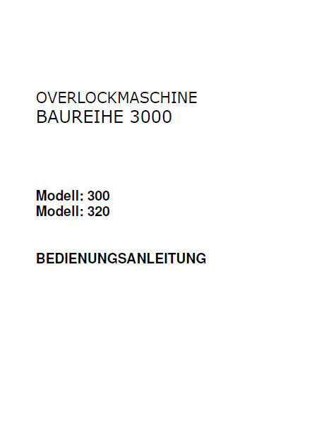 SINGER BAUREIHE 3000 MODELL 200 300 OVERLOCKMASCHINE BEDIENUNGSANLEITUNG 35 SEITE DEUTSCH