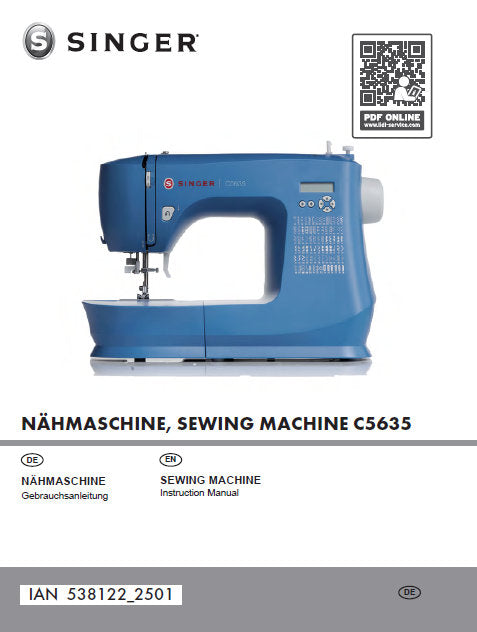 SINGER C5635 NAHMASCHINE/SEWING MACHINE GEBRAUCHSANLEITUNG/INSTRUCTION MANUAL 74 SEITE/PAGES DEUT ENG