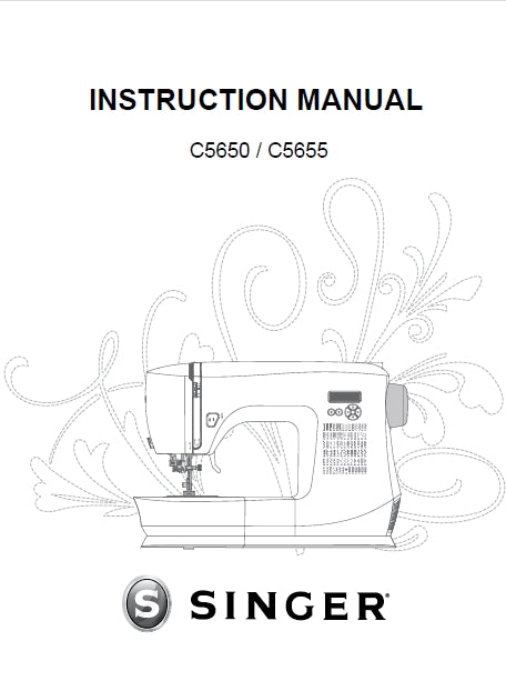 SINGER C5650 C5655 SEWING MACHINE INSTRUCTION MANUAL 40 PAGES ENG