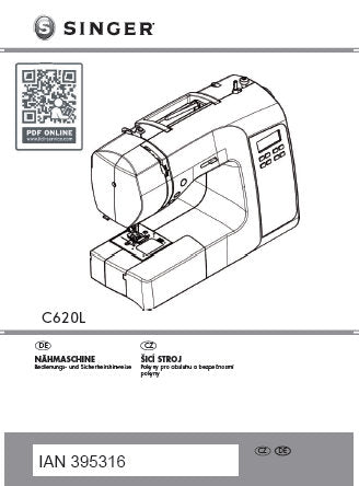 SINGER C620L NAHMASCHINE BEDIENUNGSANLEITUNG 86 SEITE DEUTSCH CZ