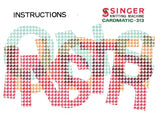 SINGER CARDMATIC 313 KNITTING MACHINE INSTRUCTION BOOK 88 PAGES ENGLISH