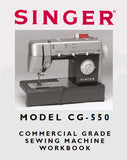 SINGER CG-550 SEWING MACHINE WORKBOOK 59 PAGES ENGLISH