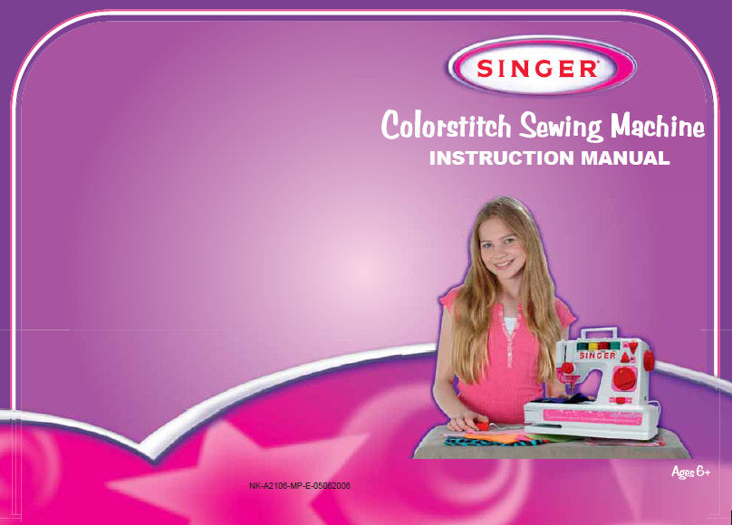 SINGER COLORSTITCH SEWING MACHINE INSTRUCTION MANUAL 5 PAGES ENGLISH