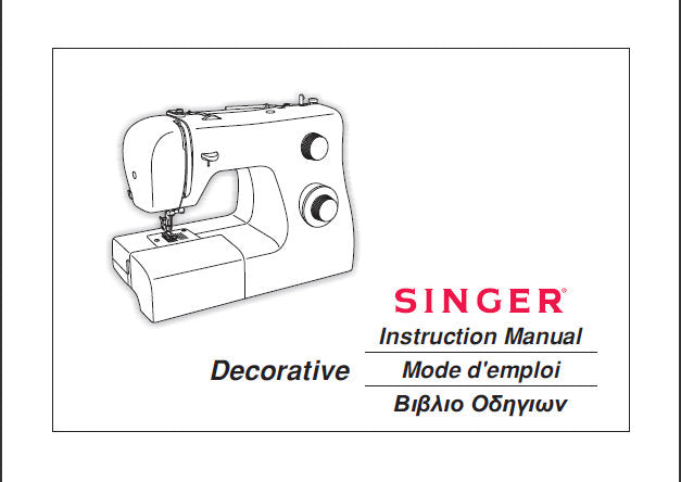 SINGER DECORATIVE SEWING MACHINE MACHINE A COUDRE INSTRUCTION MANUAL MODE D'EMPLOI 62 PAGES ENG FRANC