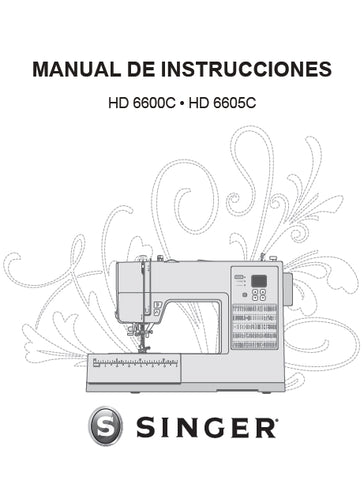 SINGER HD6600C HD6605C MAQUINA DE COSER MANUAL DE INSTRUCCIONES 40 PAGINA ESP