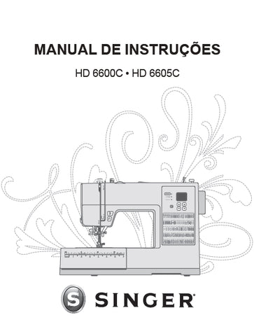 SINGER HD6600C HD6605C MAQUINA DE COSTURA MANUAL DE INSTRUCOES 40 PAGINA PT