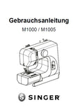 SINGER M1000 M1005 NAHMASCHINE GEBRAUCHSANLEITUNG 23 SEITE DEUT