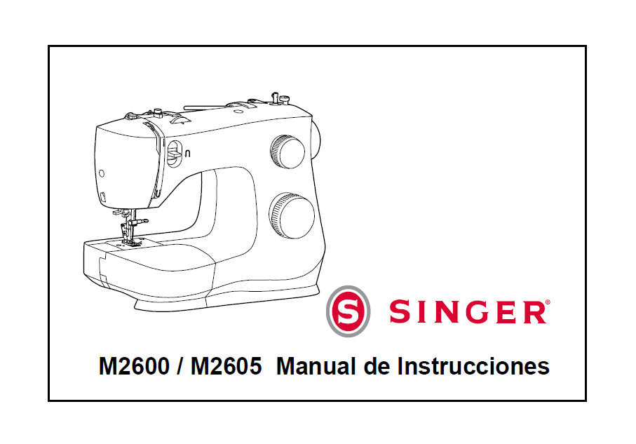 SINGER M2600 M2605 MAQUINA DE COSER MANUAL DE INSTRUCCIONES 40 PAGINAS ESPANOL