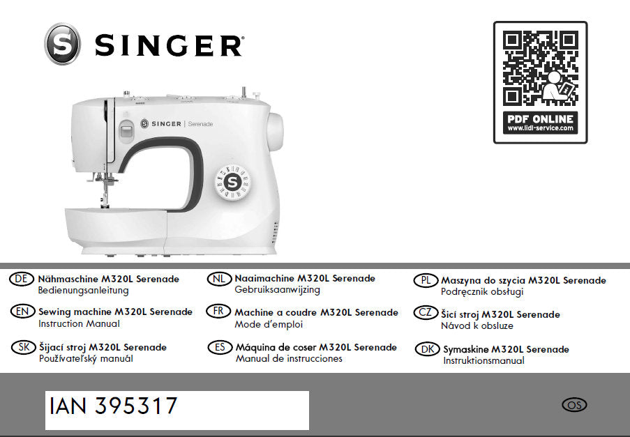 SINGER M320L SEWING MACHINE INSTRUCTION MANUAL 377 PAGES ENGLISH MULTI