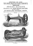 SINGER MEDIUM SEWING MACHINE DIRECTIONS FOR USING 12 ENGLISH