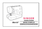 SINGER MERRITT NAHMASCHINE MACHINE A COUDRE NAAIMACHINE GEBRAUCHSANWEISUNG MODE D'EMPLOI HANDLEIDING 41 SEITE DE FR NL