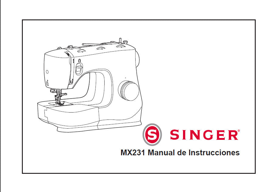 SINGER MX231 MAQUINA DE COSER MANUAL DE INSTRUCCIONES 44 PAGINAS ESPANOL