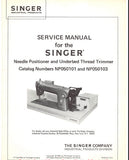 SINGER NP050101 NP050103 SEWING MACHINE SERVICE MANUAL 31 ENGLISH