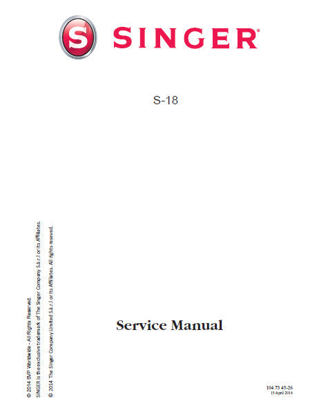 SINGER S-18 S18 SEWING MACHINE SERVICE MANUAL 51 PAGES ENGLISH