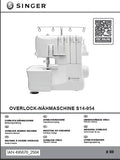 SINGER S14-954 NAHMASCHINE/SEWING MACHINE BEDIENUNGSANLEITUNG/INSTRUCTION MANUAL 304 SEITE/PAGES DEUT  NL SK ENG PL ESP FR CZ DK