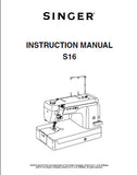SINGER S16 SEWING MACHINE INSTRUCTION MANUAL 27 PAGES ENGLISH