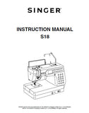 SINGER S18 SEWING MACHINE INSTRUCTION MANUAL 82 PAGES ENGLISH