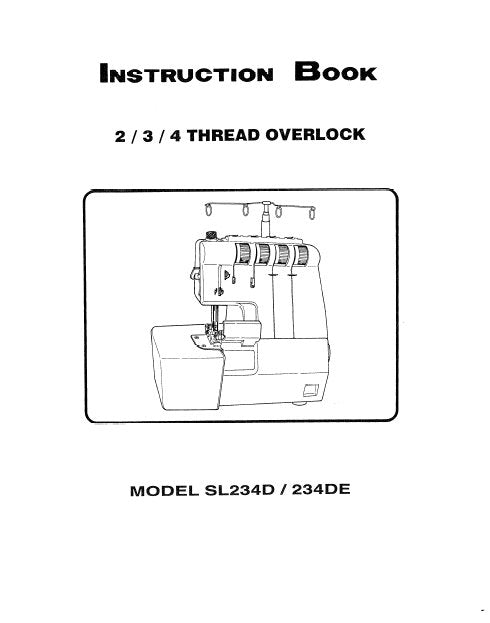 SINGER SL234D SL234DE SEWING MACHINE INSTRUCTION BOOK 32 PAGES ENGLISH