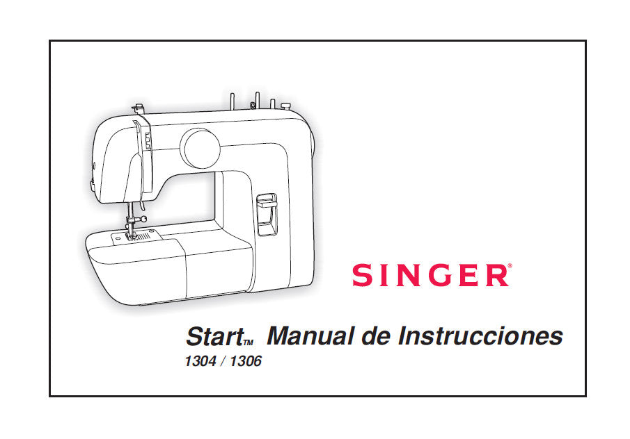 SINGER START 1306 1304 MAQUINA DE COSER MANUAL DE INSTRUCCIONES 36 PAGINAS ESPANOL