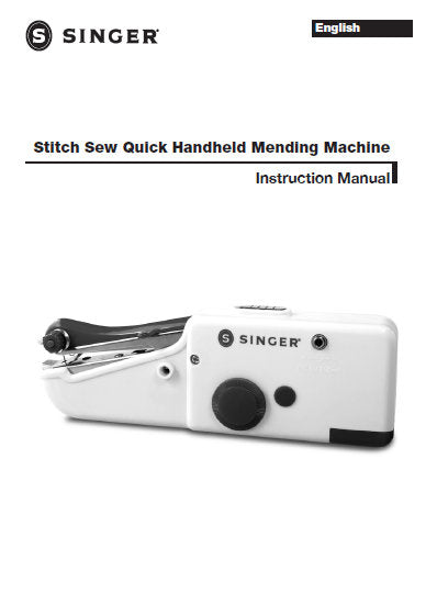 SINGER STITCH SEW QUICK SEWING MACHINE INSTRUCTION MANUAL 34 PAGES ENGLISH