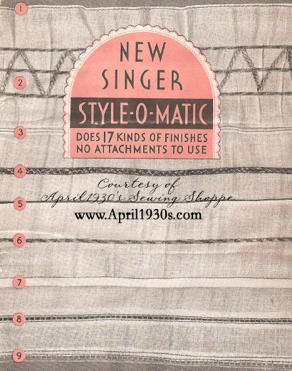 SINGER STYLE-O-MATIC SEWING MACHINE INSTRUCTIONS 16 PAGES ENGLISH