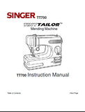 SINGER TT700 TINY TAILOR SEWING MACHINE INSTRUCTION MANUAL 25 PAGES ENG