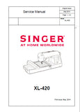 SINGER XL-420 SEWING MACHINE SERVICE MANUAL 64 PAGES ENGLISH