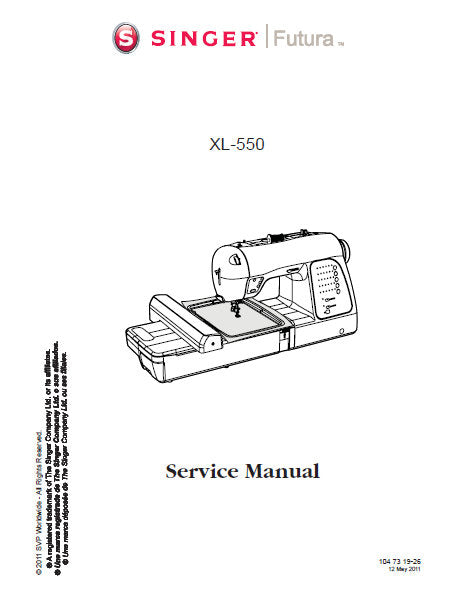 SINGER XL-550 SEWING MACHINE SERVICE MANUAL 46 PAGES ENGLISH