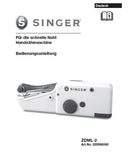 SINGER ZML-2 HAND NAHMASCHINE BEDIENUNGSANLEITUNG 11 SEITE DEUTSCH