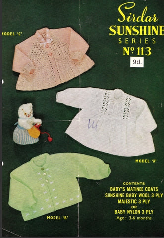 SIRDAR 113 SUNSHINE SERIES KNITTING PATTERNS KNITTING BOOK 8 PAGES ENG