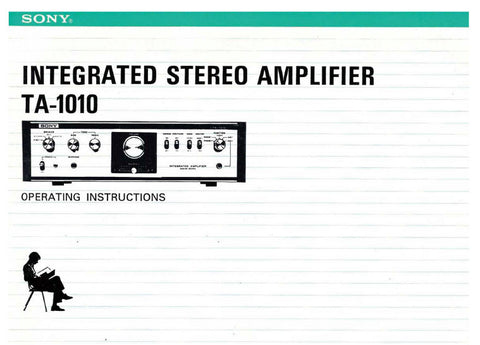 SONY TA-1010 INTEGRATED STEREO AMPLIFIER OPERATING INSTRUCTIONS 8 PAGES ENG