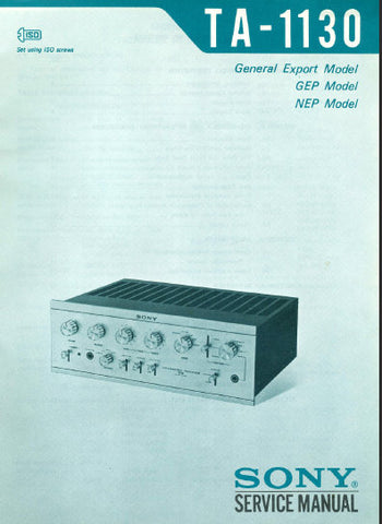 SONY TA-1130 INTEGRATED STEREO AMPLIFIER SERVICE MANUAL 38 PAGES ENG