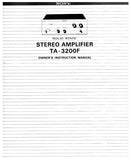 SONY TA-3200F STEREO POWER AMPLIFIER OWNER'S INSTRUCTION MANUAL 16 PAGES ENG