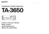 SONY TA-3650 INTEGRATED STEREO AMPLIFIER OWNERS INSTRUCTION MANUAL 18 PAGES ENG FRANC DEUT ESP