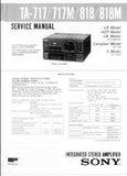 SONY TA-717 TA-717M TA-818 TA-818M INTEGRATED STEREO AMPLIFIER SERVICE MANUAL 16 PAGES ENG