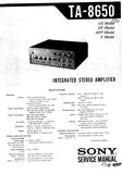 SONY TA-8650 INTEGRATED STEREO AMPLIFIER SERVICE MANUAL 34 PAGES ENG