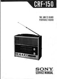 SONY CRF-150 FM AM  13 BAND PORTABLE  RADIO SERVICE MANUAL INC SCHEM DIAGS 45 PAGES ENG